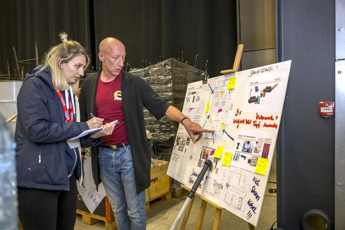 Die Absprache des Nachtumbaus. 