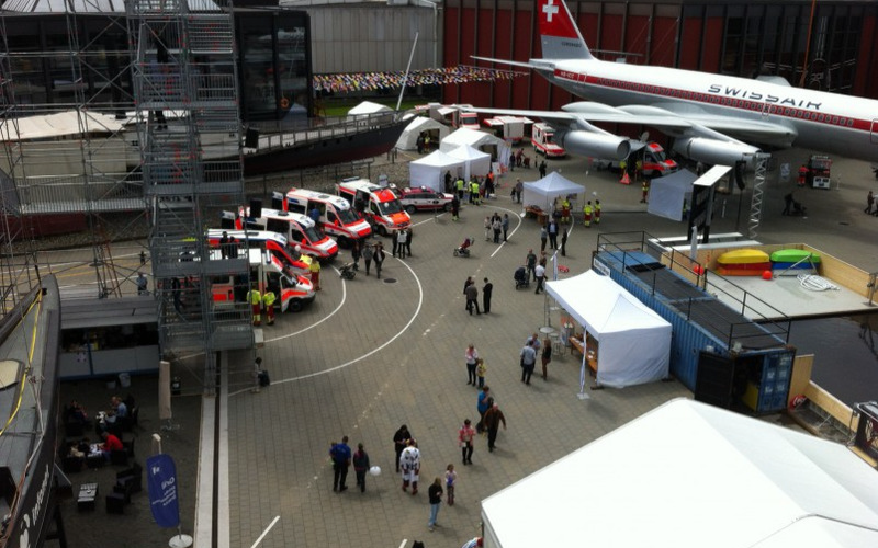 Öffentlicher Anlass Luzerner Kantonsspital Die Arena im Verkehrshaus von oben.
