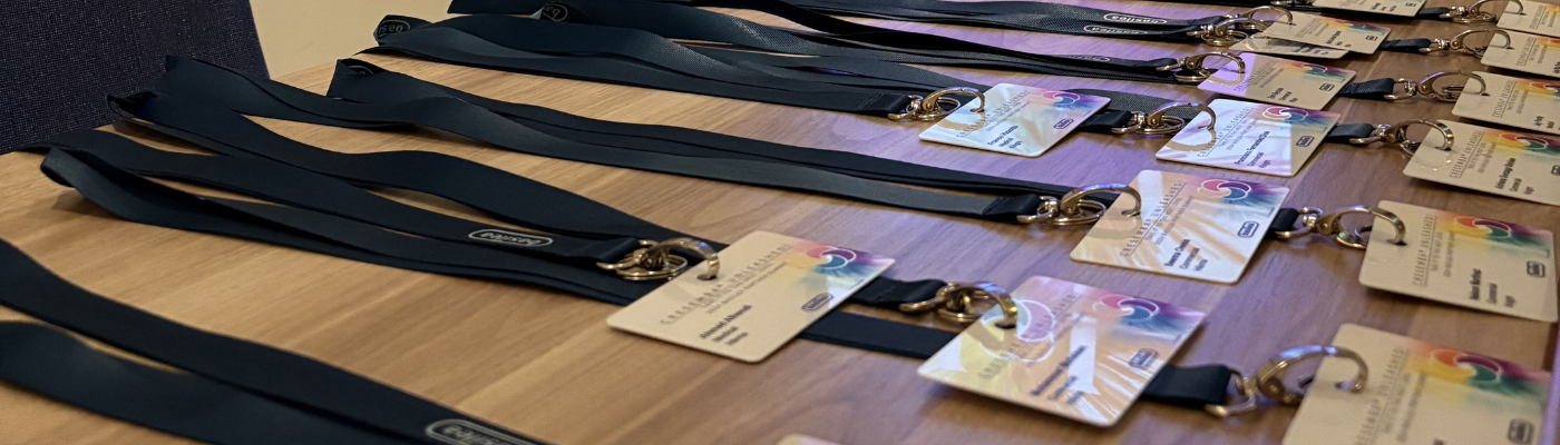 Namenskarte Namenskarten im Design des Veranstalters.