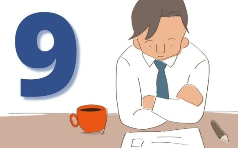 Symbolbild: Illustration eines Mannes am Tisch mit Dokument und Kaffetasse vor sich.