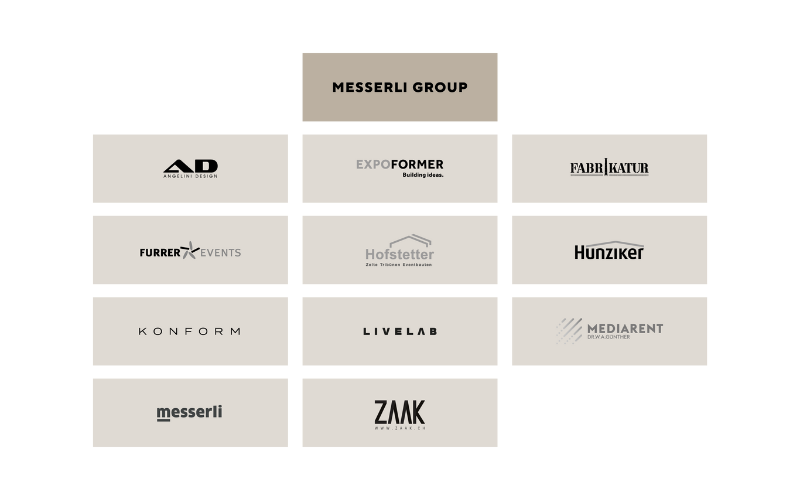 Schematische Darstellung der Firmen der Messerli Group
